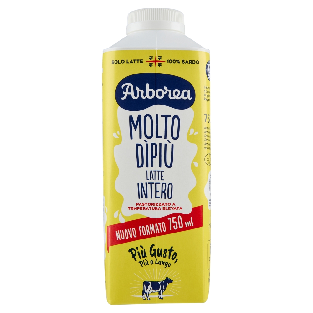 Arborea Molto DìPiù Latte Intero Pastorizzato a Temperatura Elevata 750 ml